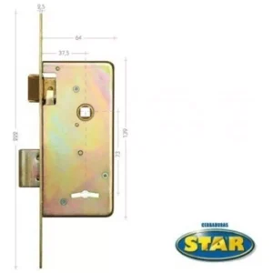 Cerradura Star 210 color dorado acabado bicromatado